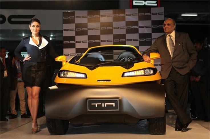 DC showcased the Tia two-seat sportscar. The car features a space-frame chassis and carbon composite bodywork.