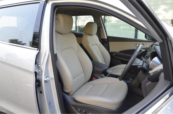 Driver's seat gets 12-way powered adjust but passenger seat is fully manual.
