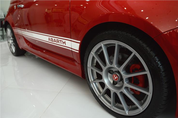 The India-bound Abarth 500's handling will also be much sportier courtesy stiffer springs and dampers. 