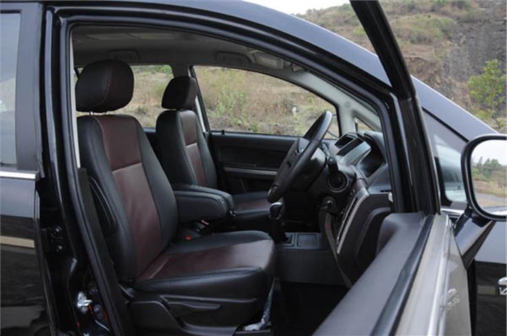 The front seats are reasonably comfortable but it's not easy to find an ideal driving position.