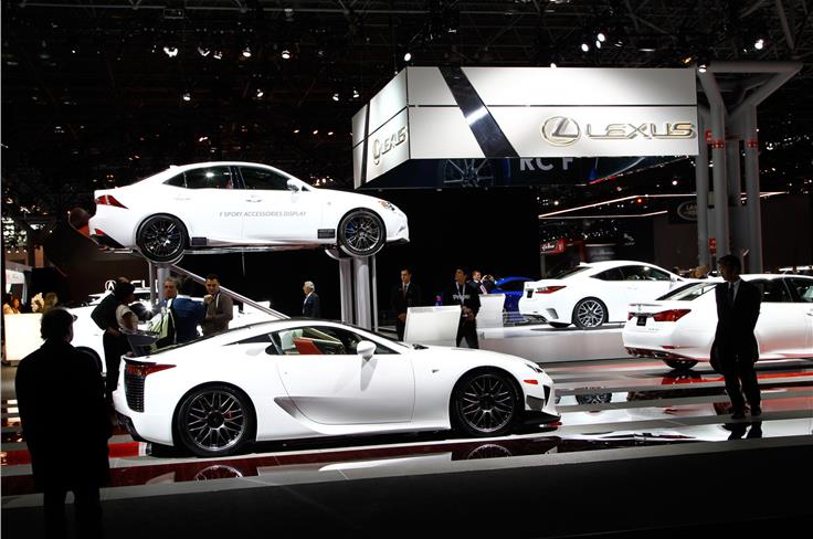 Lexus has kept a huge stall at the show and is showcasing the LF-A supercar as well. 