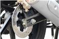 The 230mm rear disc amplifies the braking power provided by the front. 