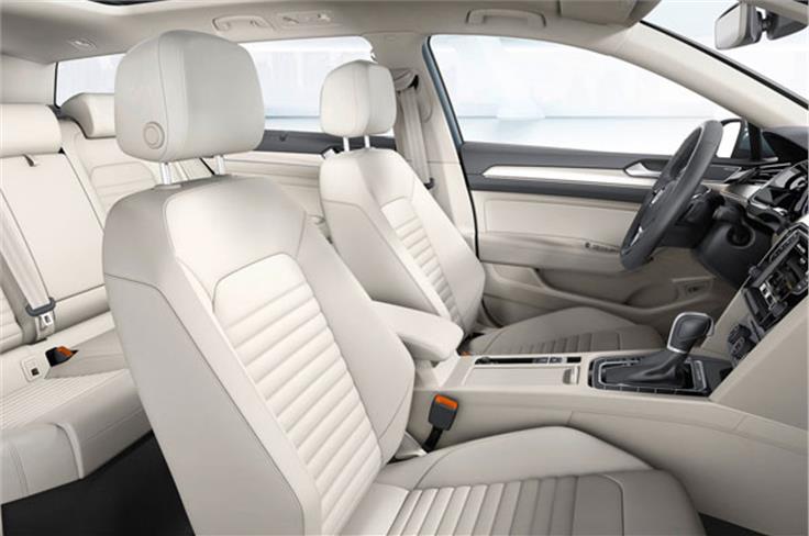 VW claims greater leg-, head- and shoulder room, both front and rear in the new Passat. 