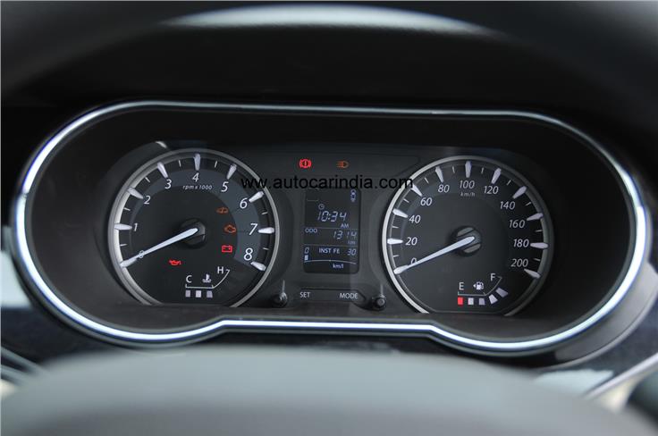The dials are attractive and centre digital display houses a comprehensive trip computer. 