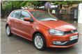 The updated VW Polo gets a restyled front bumper with a thick chrome strip running across the air-dam.
