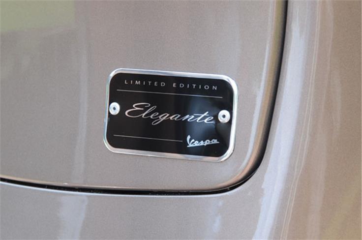 Limited edition Elegante badge on all scooters.