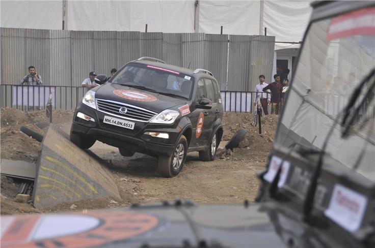 It's the SsangYong Rexton's turn now to try and tackle what the 4x4 Zone throws at it.