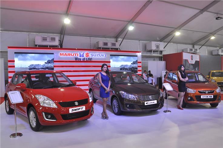 The Maruti stall had its newest offering - the Ciaz, flanked by the Swift and the Alto K10. 