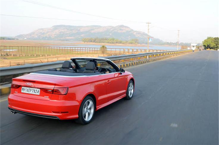 Folding the roof away makes the compact A3 Cabriolet seem a lot longer than it actually is.