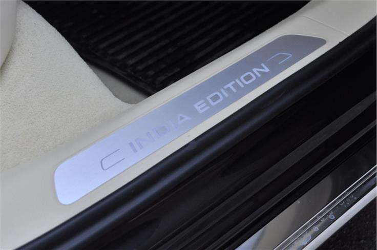 It says India Edition here but Audi will customise the door sill with whatever text you want.