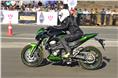 Labdhi Shah rode down to the event from Surat and participated on her Kawasaki Z800.