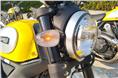 The Scrambler's single headlight is equipped with a daytime running LED ring.
