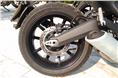 A 245mm ABS equipped Brembo rear disc brake is radial mounted to an aluminium swingarm.  