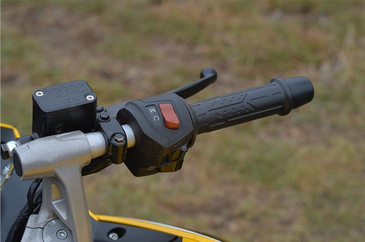 Grips and levers on the Bajaj are good to feel and touch.