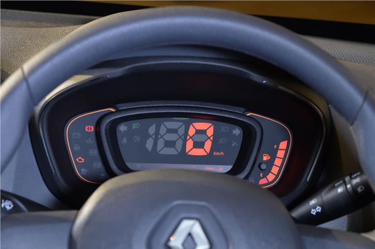 Renault Kwid's instrument cluster is all digital - simple and good looking.