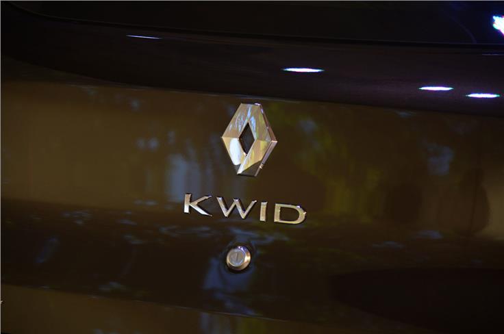 Kwid nameplate sits proud below the Renault logo at the rear.