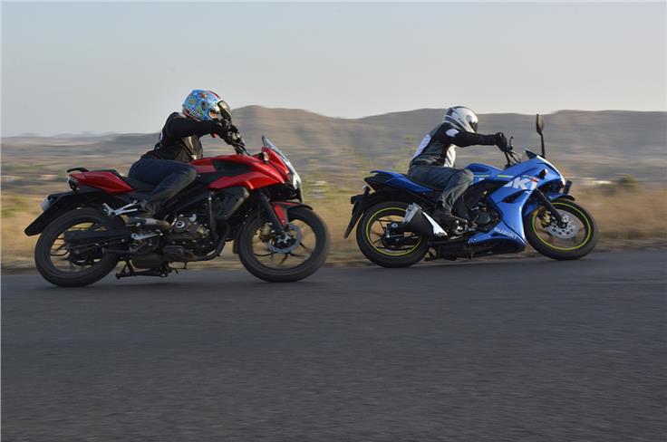 We just stepped off Bajaj&#8217;s AS 150 and Suzuki&#8217;s Gixxer SF, after testing the two to find out which is best suited for India.