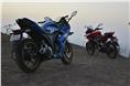 Underneath its skin, the Suzuki Gixxer SF is essentially the same as the Gixxer. The Bajaj Pulsar AS is not equipped with the mechanicals required to make it a thorough adventure bike. 