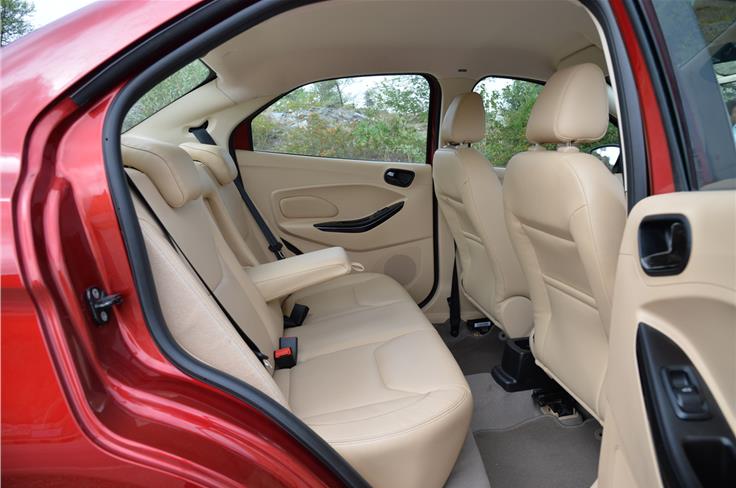 The rear bench in the Figo Aspire offers good back support and decent levels of legroom. Overall comfort is near class leading.