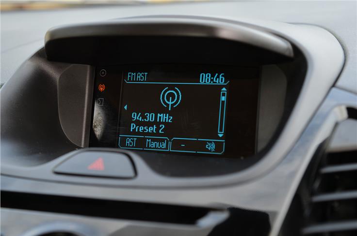 The audio system display is the same as on the EcoSport but gets the addition of features like the Ford MyKey system.