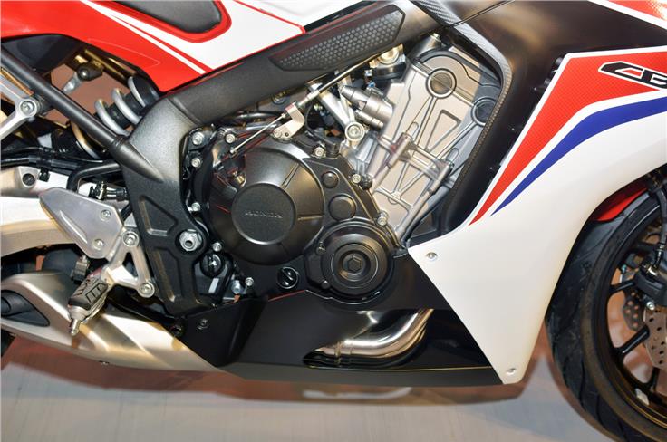 The 649cc, in-line four-cylinder, engine produces 85.8bhp at 11,000rpm.