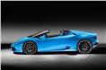 Lamborghini Huracan Spyder side profile with the top down.