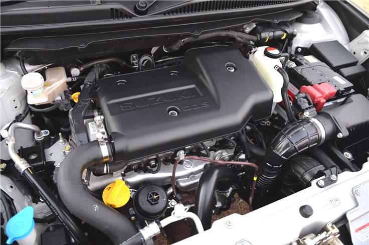 The 1.3-litre DDiS diesel engine is essentially the same unit as on the Swift but in a different state of tune.