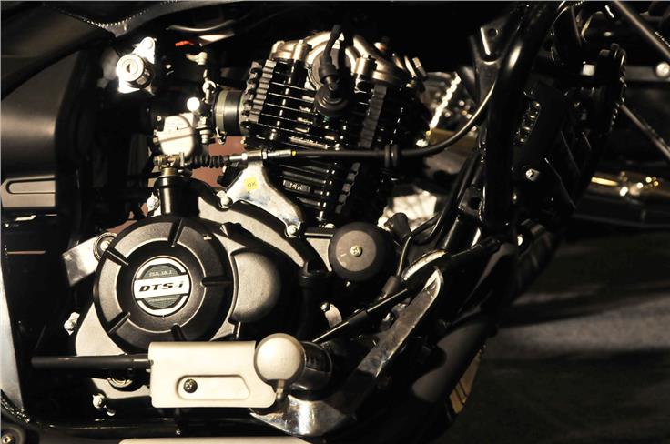 Engine is also finished in black; makes 18.7bhp of maximum power.