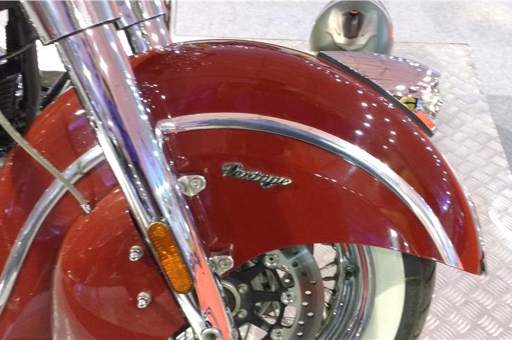 Front fender of the Indian Chief Vintage.
