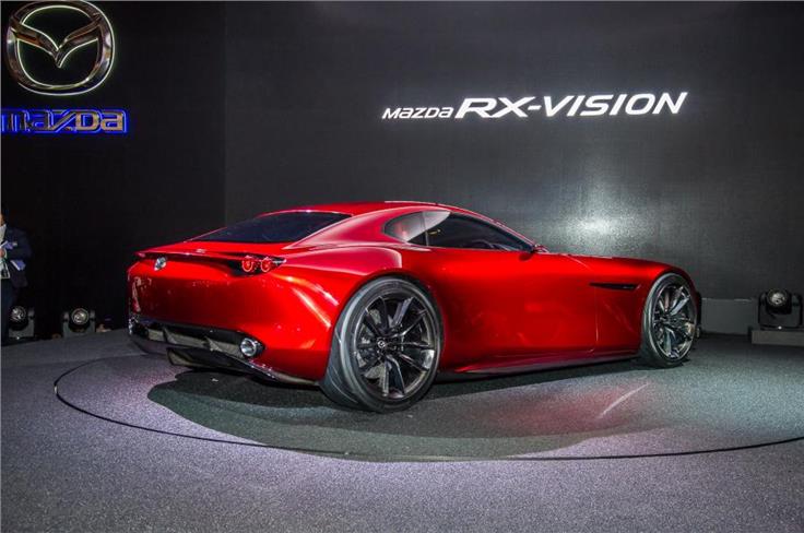 Mazda RX Vision Concept right hand side rear three-quarters view.