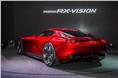Mazda RX Vision Concept left hand side rear three-quarters view.