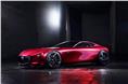 Mazda RX Vision Concept left hand side front three-quarters view.