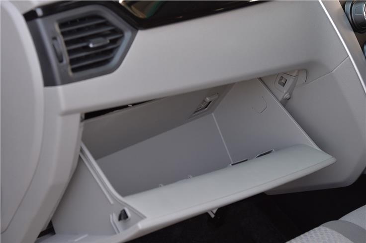 The glovebox, though relatively plain, is deep and spacious.  
