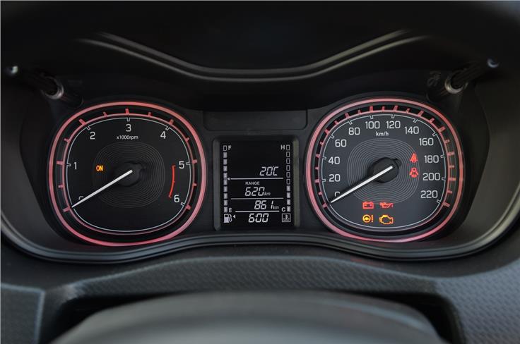 The higher trim levels of the Brezza offer customisable light settings for the instrument cluster.