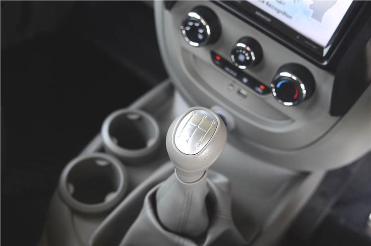 A five-speed manual gearbox is standard but the mid and top variants get the option of a new five-speed AMT unit.