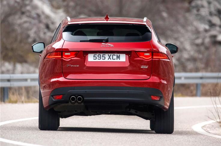 The design cues borrowed from the F-Type are instantly recognisable from the tail-lamps to the roofline.