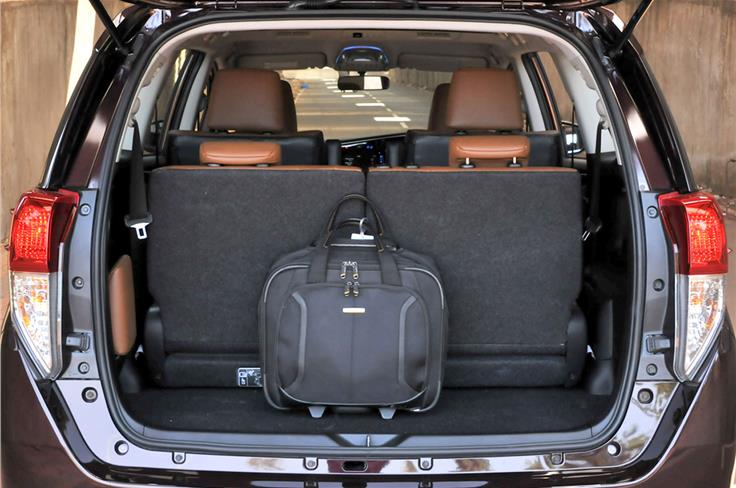Even with all rows in place, you can get one big suitcase into the boot.