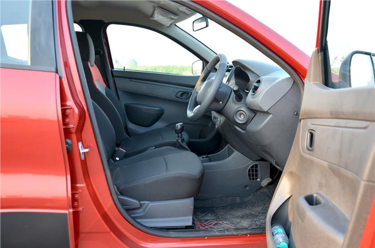 Compared to the Redigo, you sit lower in the Kwid, but this makes the driving position feels more natural.