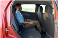 The Kwid&#8217;s rear seats are lower set than the Datsun&#8217;s, but are still spacious and comfortable.