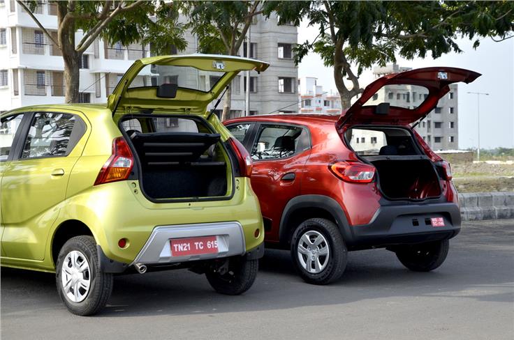 The Redigo&#8217;s boot is tricky to load with its high loading lip. The Kwid&#8217;s boot on the other hand not only has a lower loading lip but also has a wider opening.