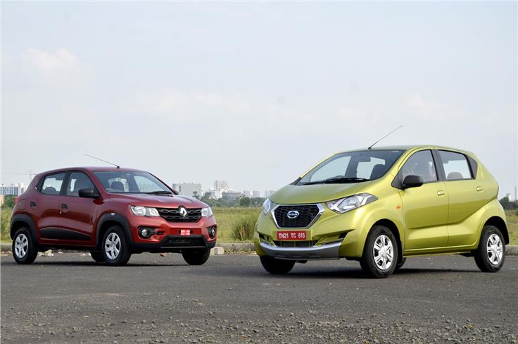 It&#8217;s hard to believe that the Datsun Redigo and Renault Kwid are closely related, when seen in the flesh. Both cars share the same platform and running gear, but follow two different designs.