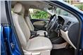 The front seats are nice and supportive with upholstery quality good enough for higher segment cars.