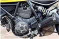 Ducati&#8217;s engineers have repurposed the 803cc air-cooled 4-valve L-twin motor from the Monster 795/796 and fiddled around with it until it suited the Scrambler&#8217;s purpose.