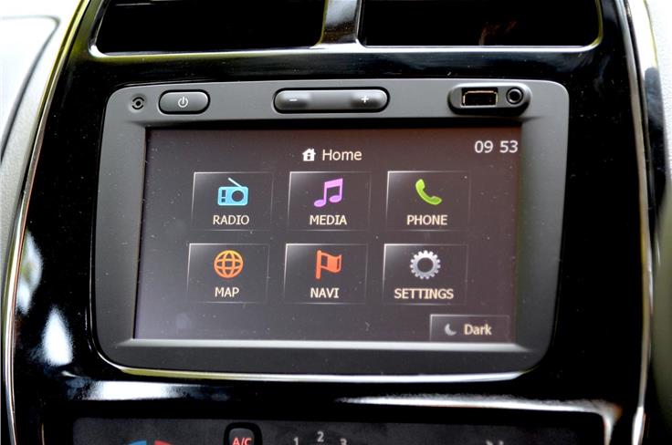 Touchscreen infotainment system continues to be the Kwid&#8217;s USP even in the 1.0-litre.