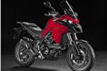 Ducati Multistrada 950 right hand side front three-quarters view in red.
