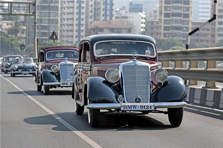 Shamoon Karachiwala&#8217;s 1937 Mercedes-Benz W136 V170 on the Bandra-Worli Sea Link.