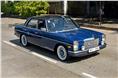 The Mercedes-Benz W115 220D looks brilliant in blue.