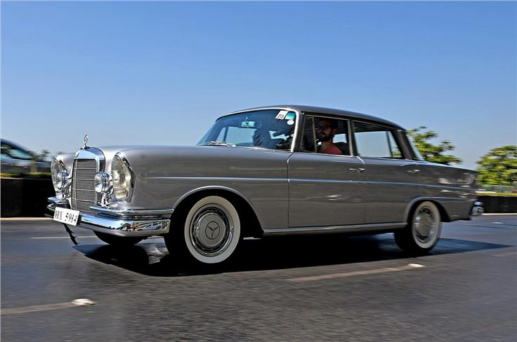 The Mercedes-Benz W111 Fintail 220S has a magisterial presence. 