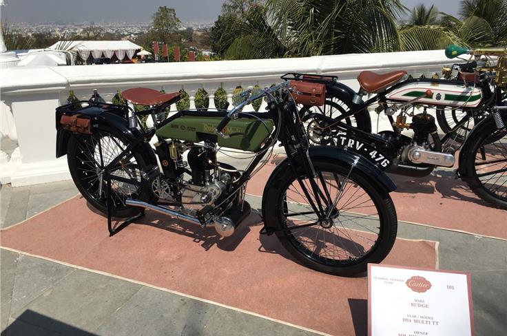 This 1914 Rudge Multi TT owned by Mr. Kiran Raju P. was the oldest motorcycle present at the show.