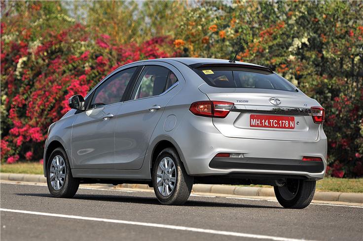 The Tigor&#8217;s fastback-like tail is a departure from the compact sedan design template. Styling at the tail is neat.